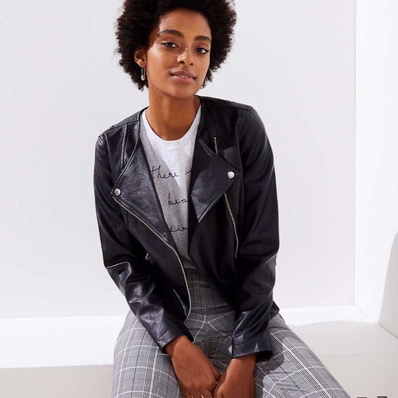 LOFT Jackets & Blazers - Ann Taylor Loft Petite Faux Leather Moto Jacket